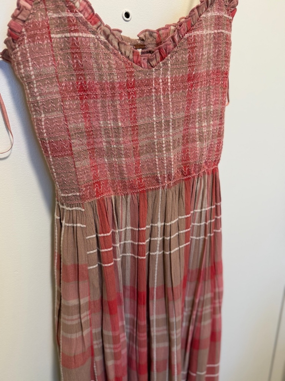 Free People Maxi Dress NWT plaid size LARGE long dress - Picture 10 of 15